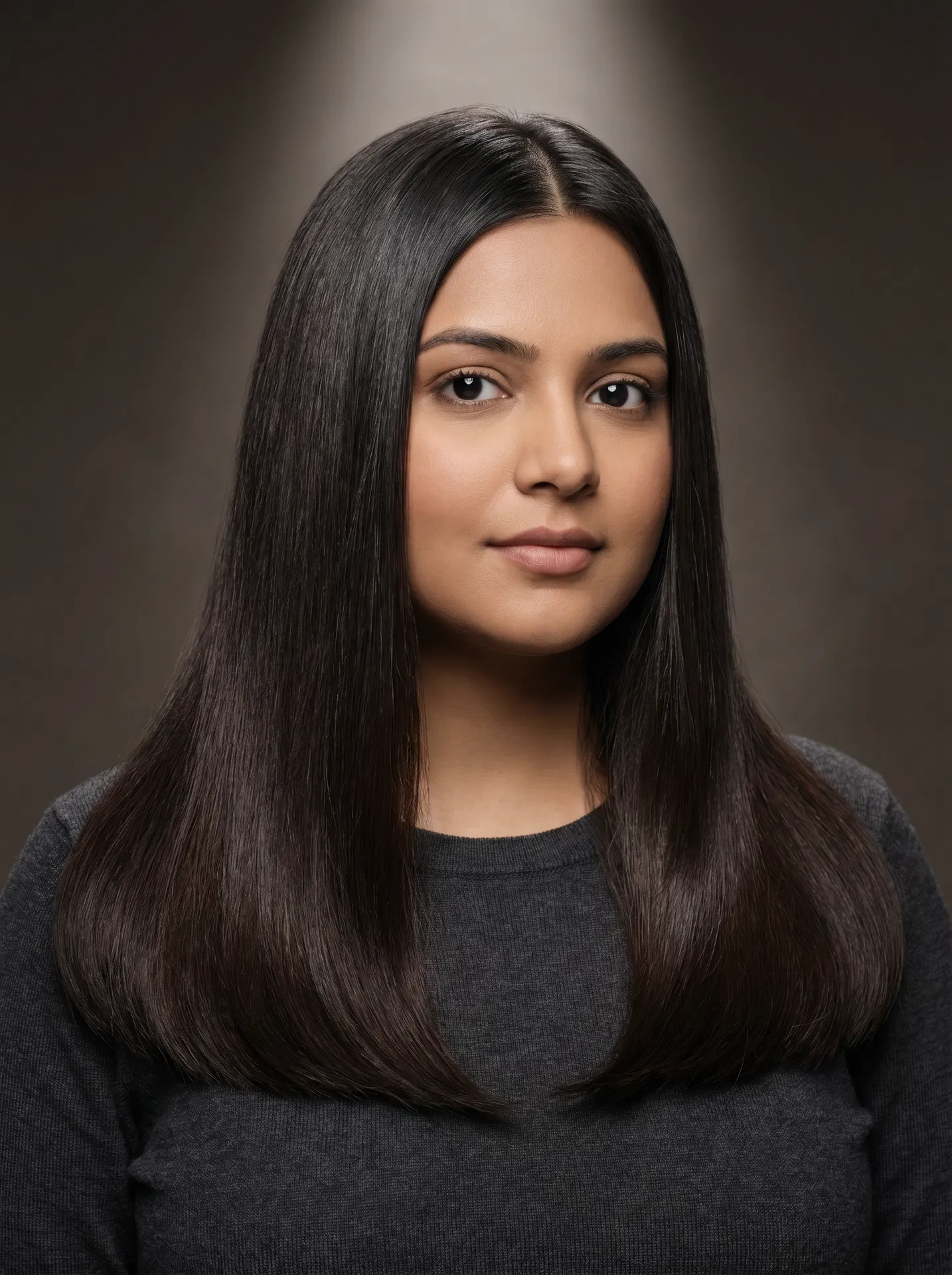 Ébène — Zora Wisp Weft model, deep cool-toned dark brown hair extensions