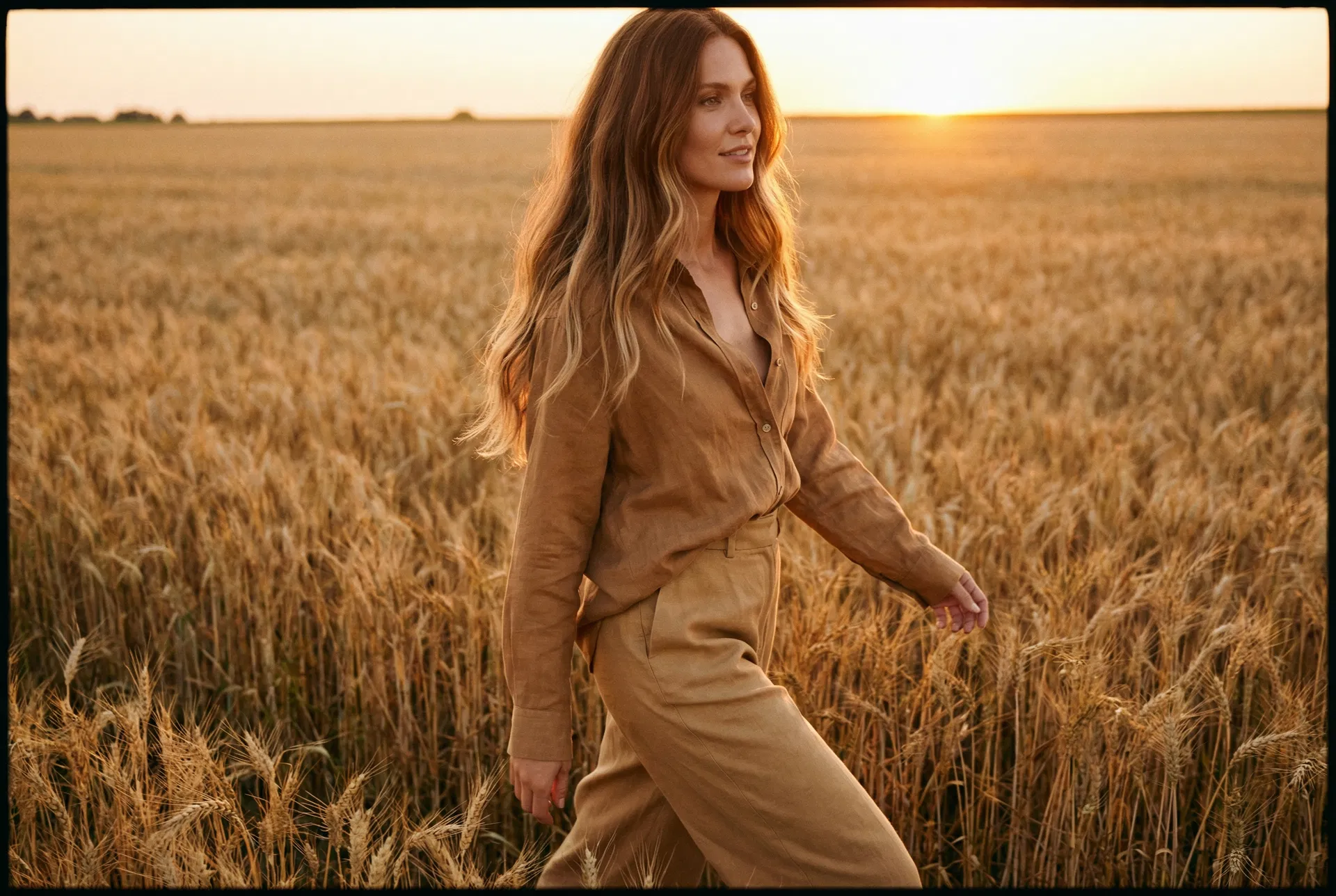 Heure Dorée #RO 8/H 16/10 — Warm chestnut root with golden highlights keratin bonds model